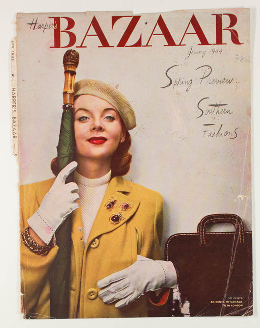 Louise Dahl-Wolfe VERTES Enka Rayon HARPER'S Bazaar magazine 1944 January COVER