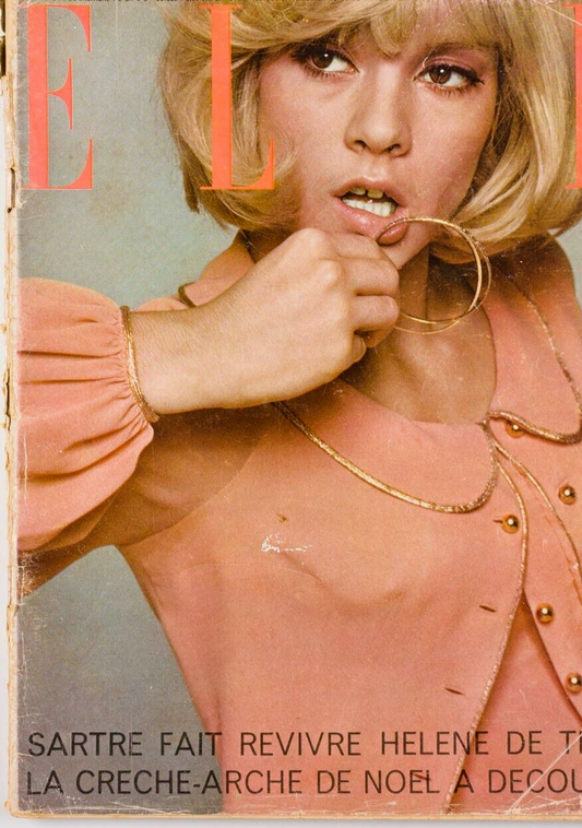 Sylvie Vartan RARE FRENCH ELLE magazine 1960s Parisian fashion VTG France PARIS