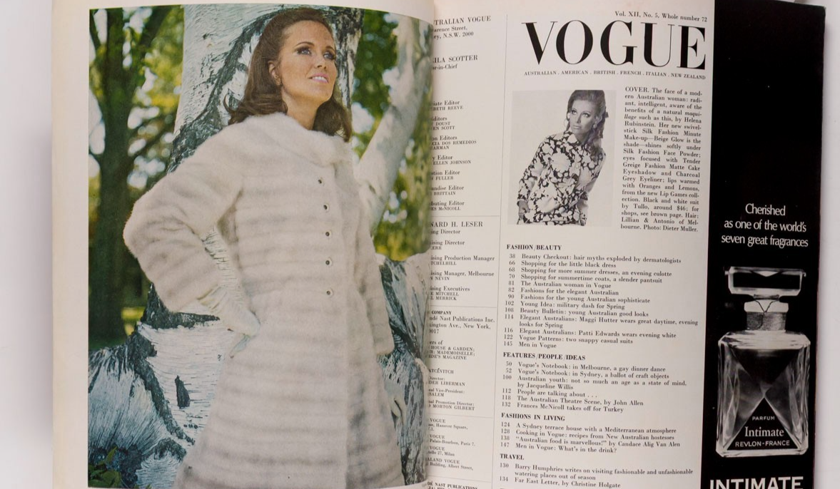 DANIELA BIANCHI Australia Woman BARRY HUMPHRIES Barracks VOGUE September 1968 Oz