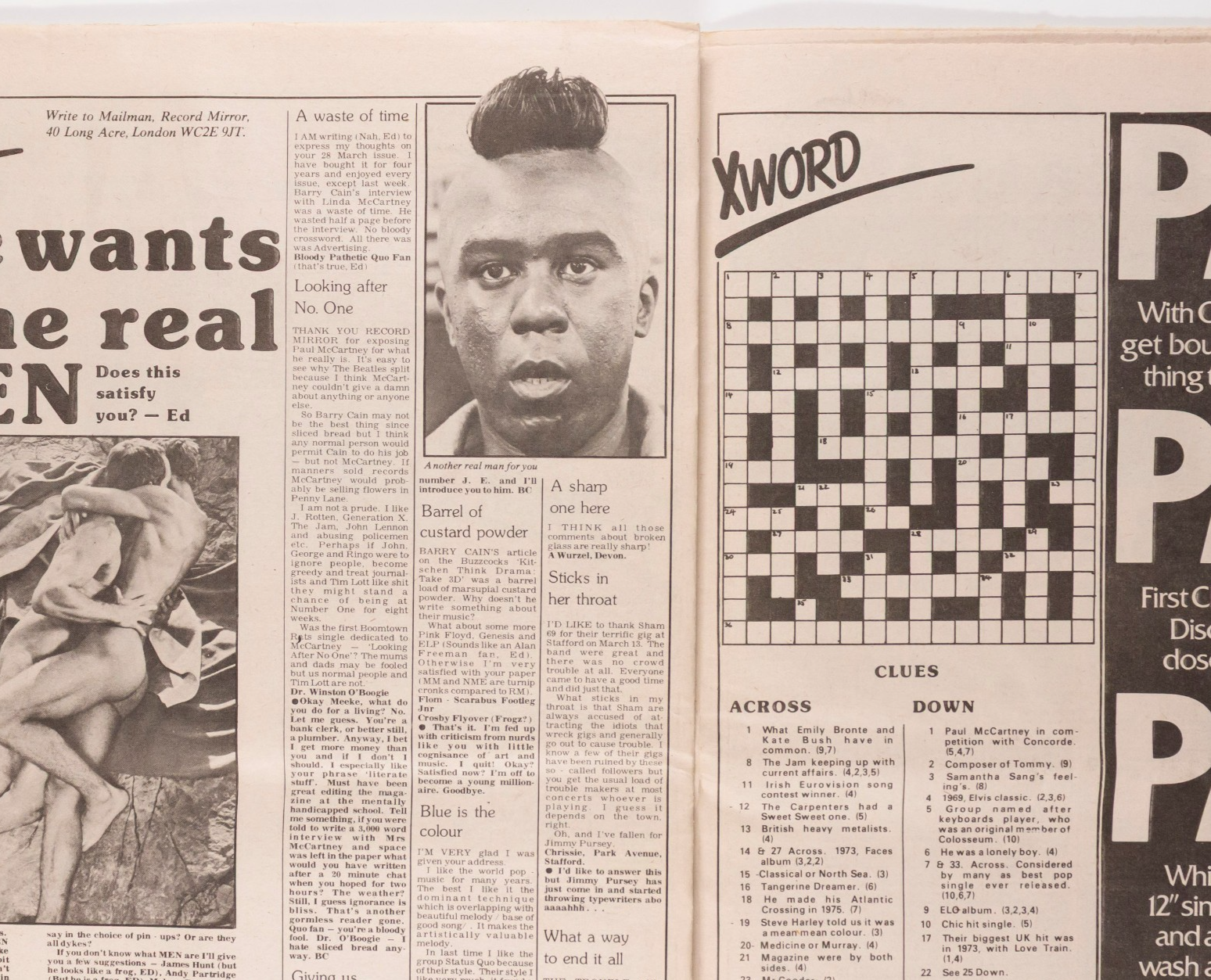 Sid Vicious NANCY SPUNGEN Sex Pistols RECORD MIRROR 8 April 1978 Phil Collins UK