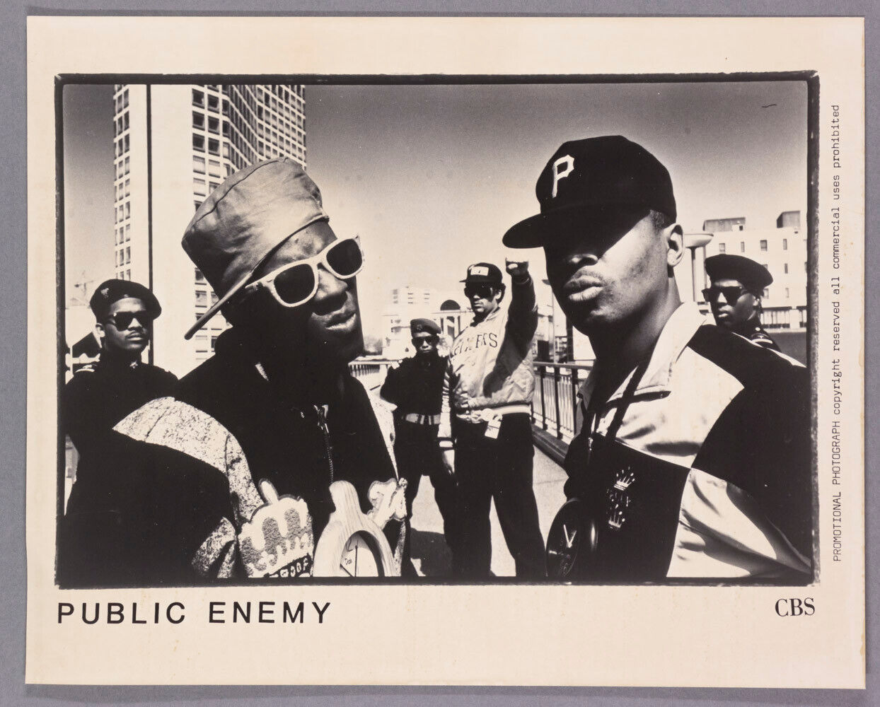 PUBLIC ENEMY 10 x 8" photo print CBS Records PR PRESS PROMO Chuck D Flavor Flav