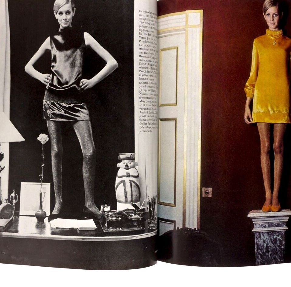 TWIGGY Michael Crawford VIONNET Vogue October 1967 Cecil Beaton BIBA Rampling UK