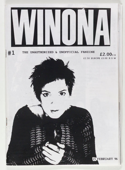 WINONA RYDER fanzine UNOFFICIAL UNAUTHORIZED February 1996 zine magazine FOREVER