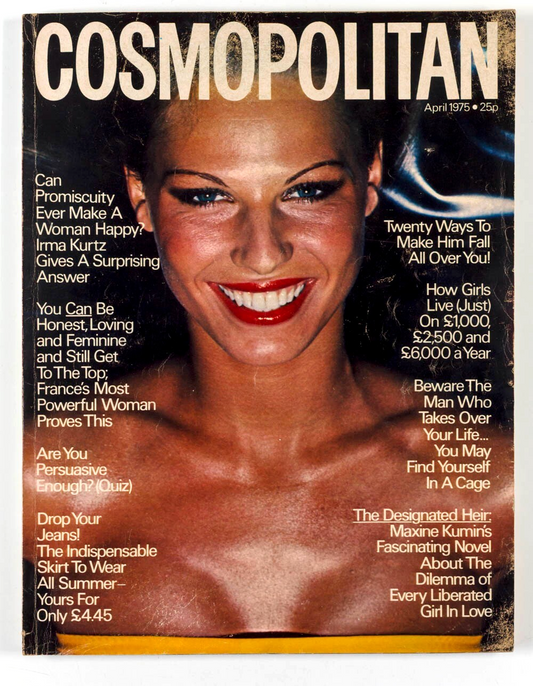 Gunilla Bergstrom GEORGE SEGAL Eric Boman  COSMOPOLITAN April 1975  Norman Eales