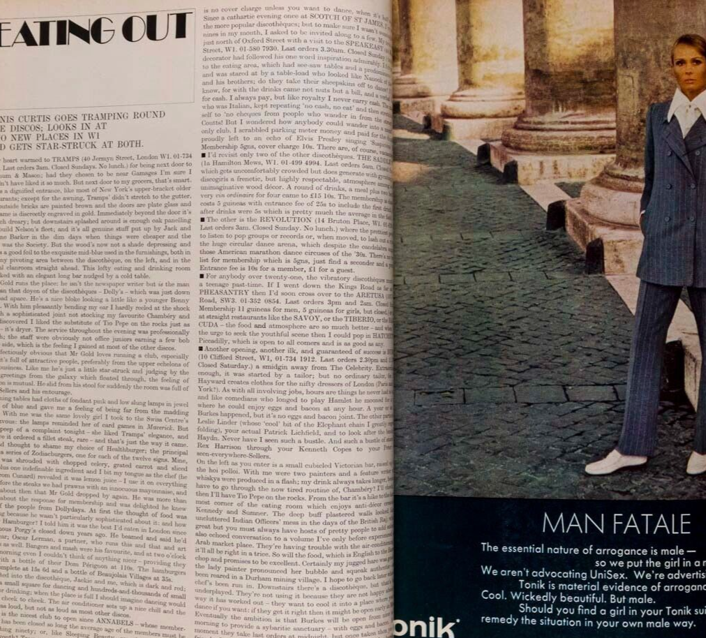 Anna Wintour's 1st magazine RICHARD NEVILLE Barzini HARPER'S & QUEEN March 1970