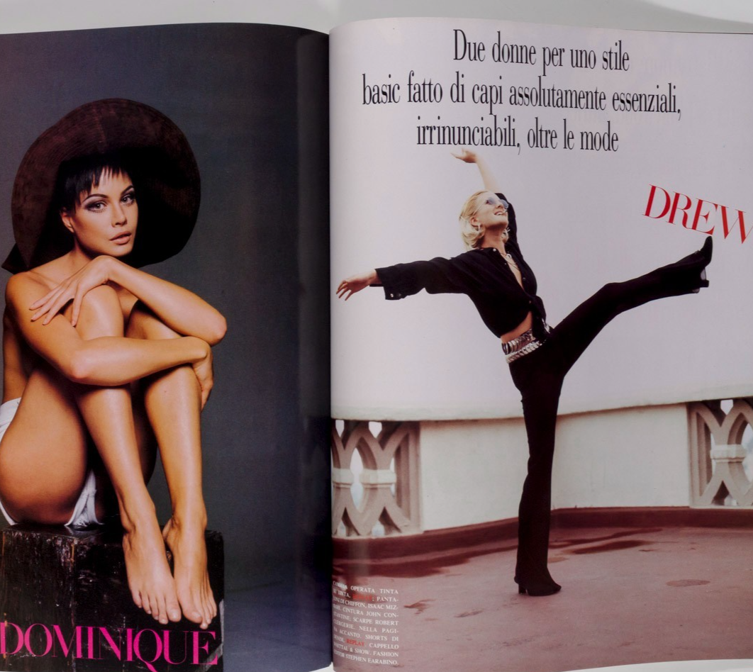 SOFIA COPPOLA Drew Barrymore ANNA NICOLE SMITH Bianca VOGUE ITALIA December 1992