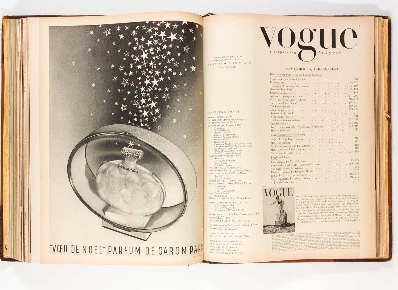 US Vogue BOUND VOLUME book Sept 1946 Cecil Beaton HERBERT MATTER Blumenfeld RTW