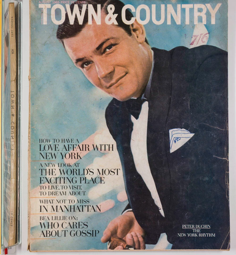 Peter Duchin NEW YORK ISSUE Manhattan BEA LILLIE  Town & Country August 1965 NYC