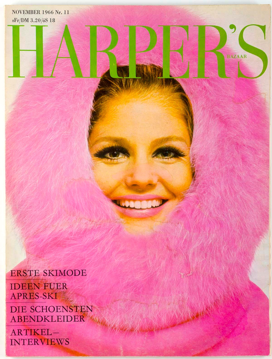Kecia Nyman SAMANTHA EGGAR Jill Kennington HARPER'S BAZAAR November 1966 Gstaad