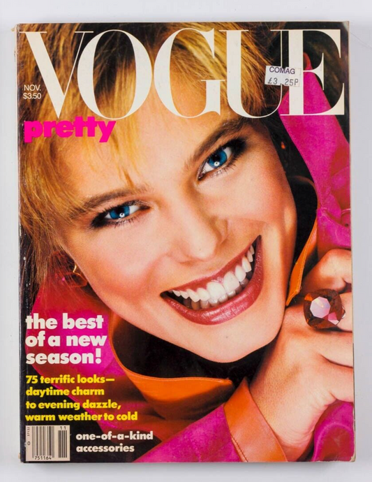 Renee Simonsen JOELY & NATASHA RICHARDSON Vogue 1985 November BROOKE SHIELDS vtg