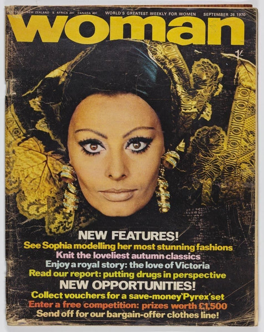 SOPHIA LOREN  Eric Earnshaw GERRY FANCETT Nicholas Parsons 1970s Woman Magazine