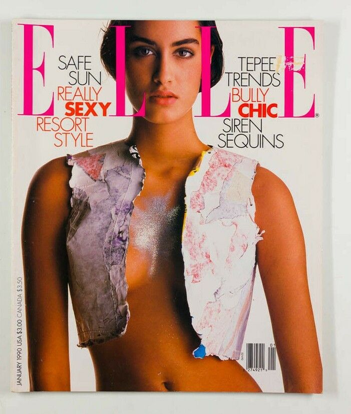 Yasmeen Ghauri CLAUDIA SCHIFFER Elaine Irwin RACHEL WILLIAMS vtg ELLE magazine