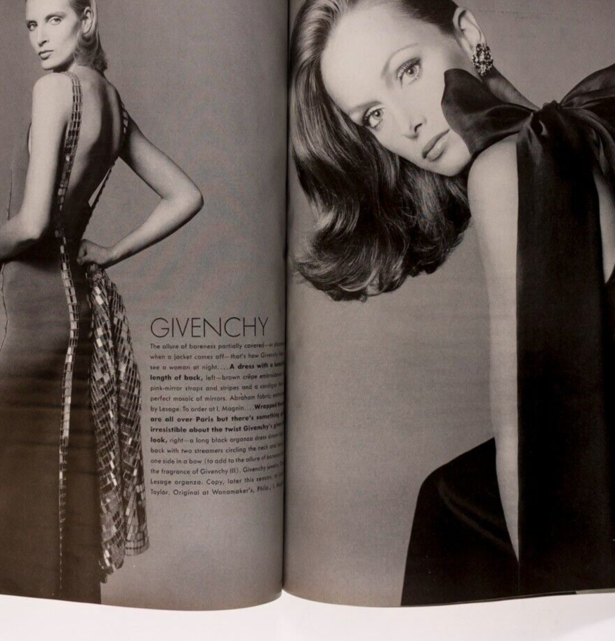 KAREN GRAHAM Avedon JON VOIGHT Vogue Sept 1972 Collections OSCAR DE LA RENTA vtg