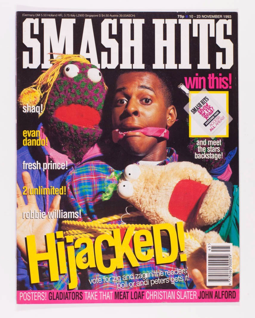 ZIG & ZAG Evan Dando CHRISTIAN SLATER Smash Hits 10 November 1993 Take That SHAQ