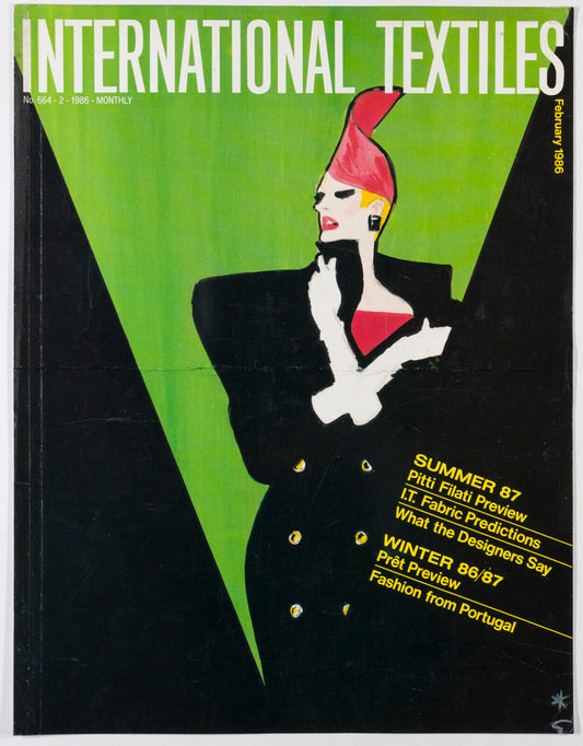 Rene Gruau ILLUSTRATOR Fashion ~ INTERNATIONAL TEXTILES MAGAZINE Cover page only