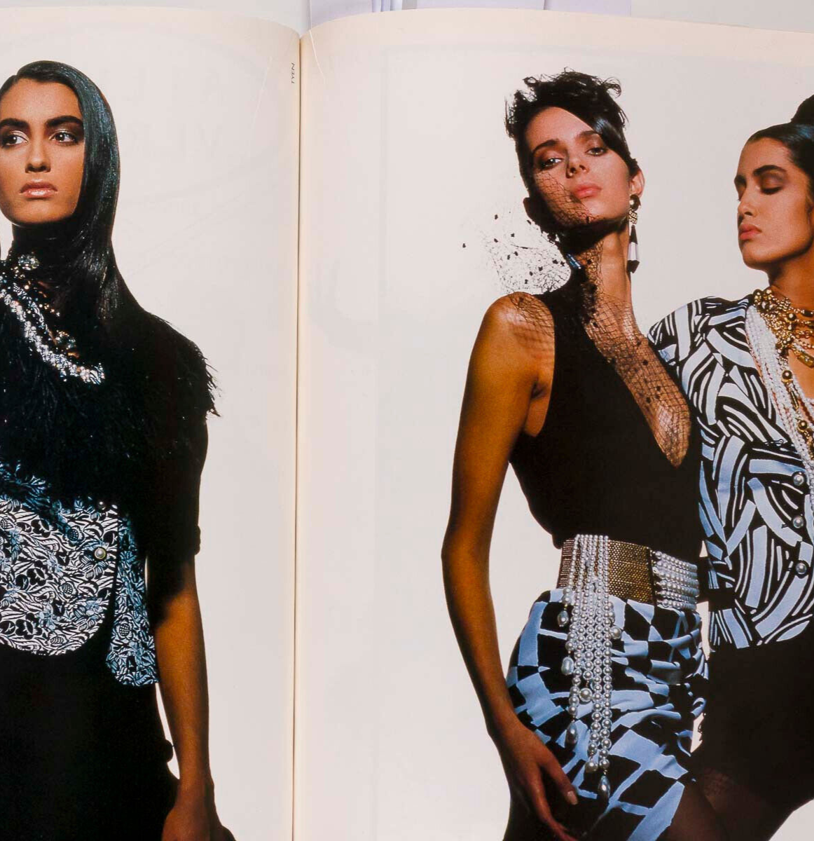 Stephanie Schneider GUY BOURDIN Yasmeen Ghauri HARPERS PARIS March 1990 Joe Eula