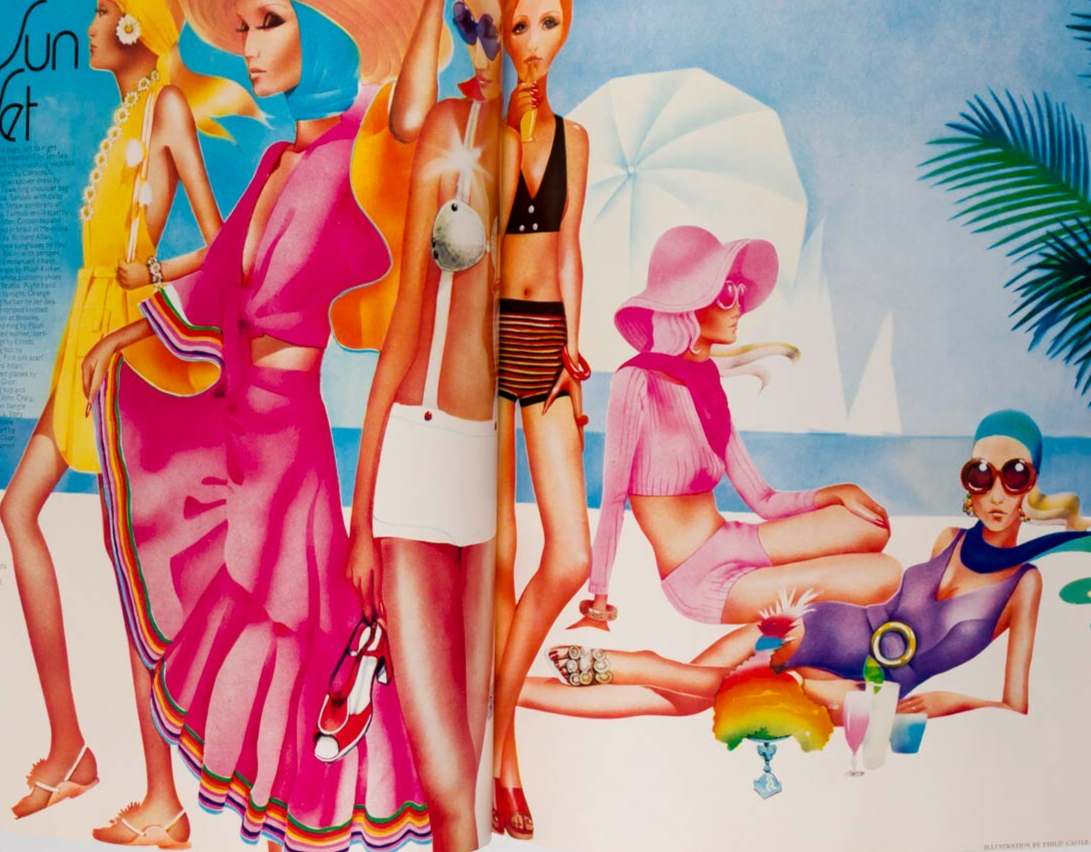 Sarah Moon QUANT Peccinotti HARPER'S BAZAAR March 1969 Kellie Wilson RABANNE vtg