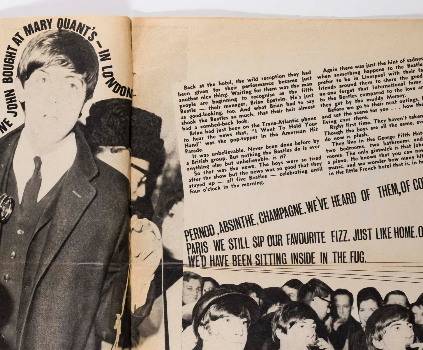 The BEATLES in PARIS Sylvie Vartan RARE Boyfriend Photo News EXTRA magazine 1964