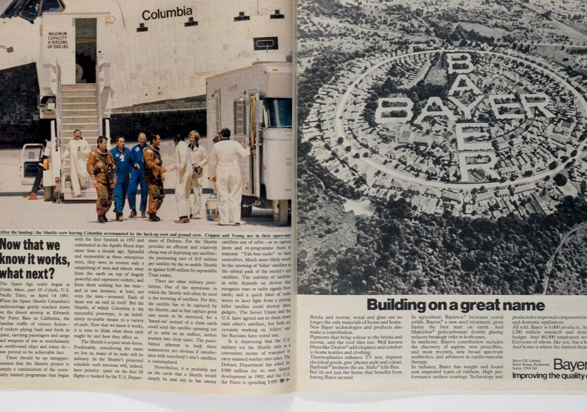 Elizabeth Taylor SPACE AGE SHUTTLE Jeff Beck SUNDAY TIMES magazine 1981 May GOLD