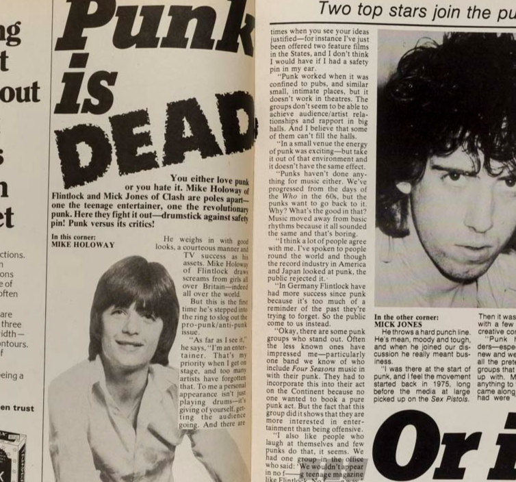 Punk MICK JONES Kate Bush FAB 208 March 1978 MARTIN SHAW Alessi Brothers OSMONDS