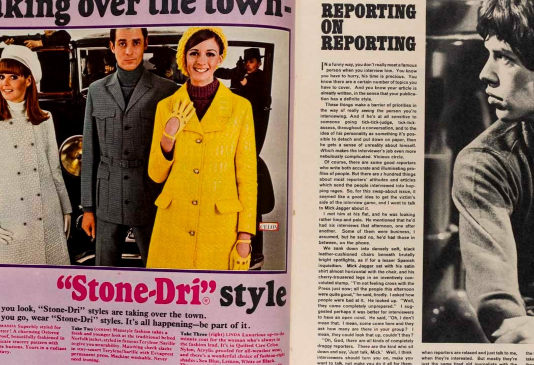 TWIGGY Mick Jagger LYNN REDGRAVE Honey magazine UK May 1967 Helmut Newton MINERS