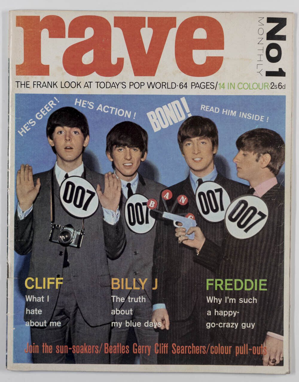 THE BEATLES James Bond ELVIS Billy Fury KRAMER Heinz ADAM FAITH Rave magazine 1