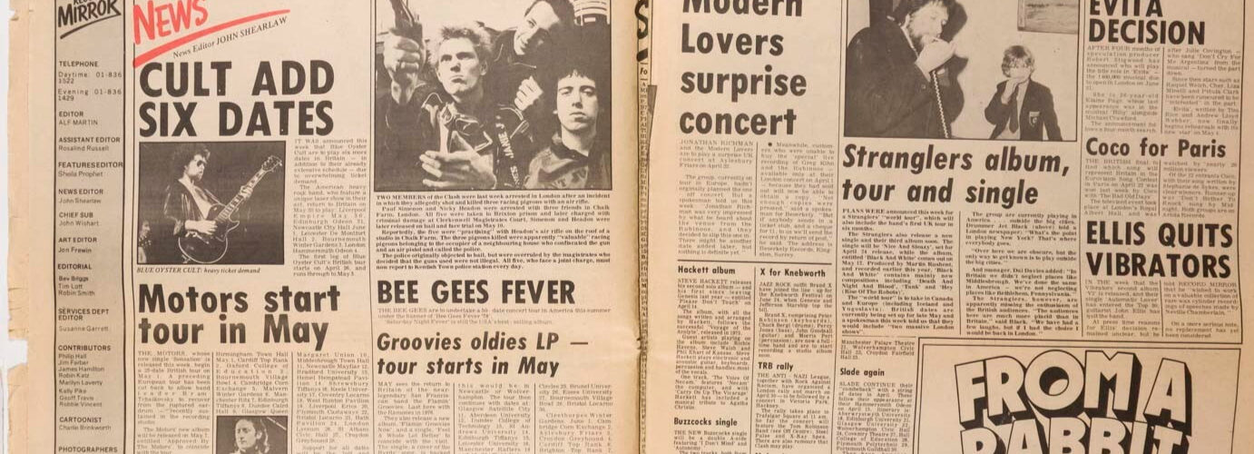 Sid Vicious NANCY SPUNGEN Japan RECORD MIRROR magazine 8 April 1978 Phil Collins