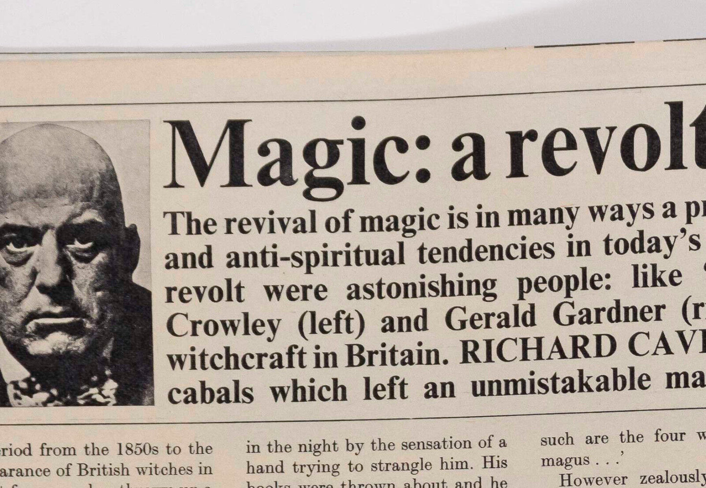 WITCHES Aleister Crowley GERALD GARDNER Witchcraft LADY OLWEN  Observer magazine