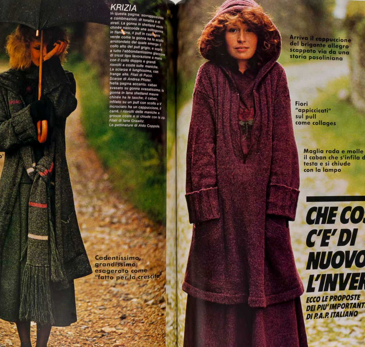 RENE RUSSO Knitwear PRET-A-PORTER Autumn Winter VOGUE ITALIA September 1974 vtg