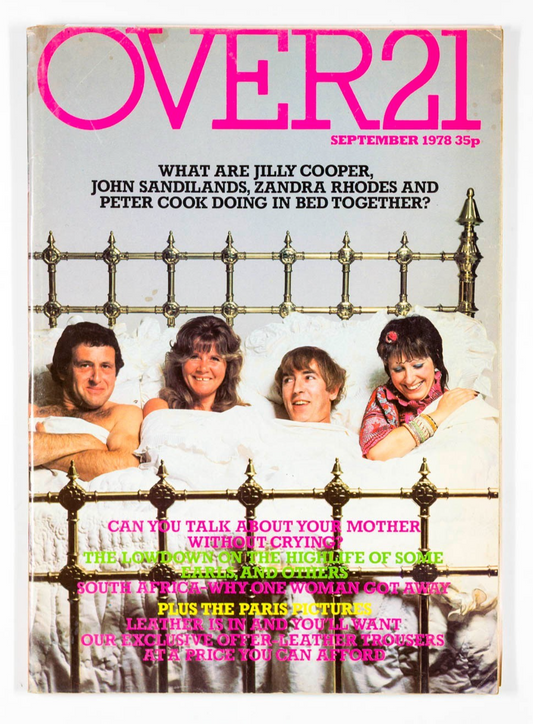 Peter Cook JILLY COOPER Zandra Rhodes OVER 21 magazIne September 1978 Paris Show
