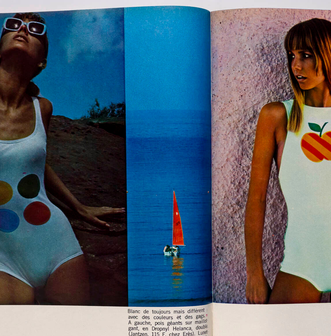 Swimwear MICHELE MERCIER Morocco SYLVIE VARTAN Tintin ERES French ELLE magazine