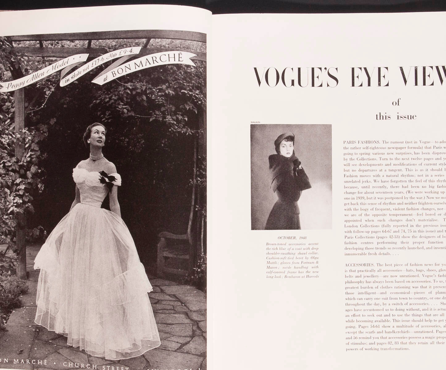 Jean Patchett IRVING PENN Cecil Beaton TOM KEOGH Vogue magazine October 1948 vtg