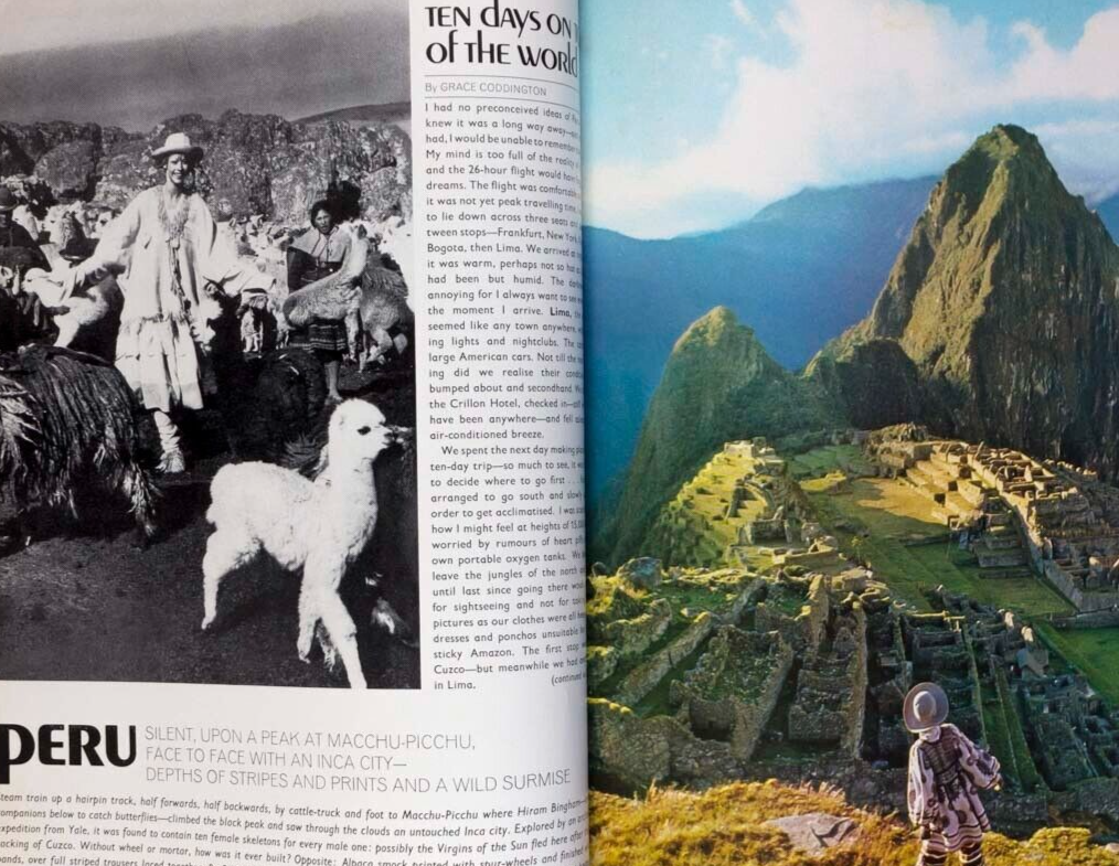 Cathee Dahmen JEAN SHRIMPTON Muir VARON Macchu-Picchu NORMAN PARKINSON vtg VOGUE