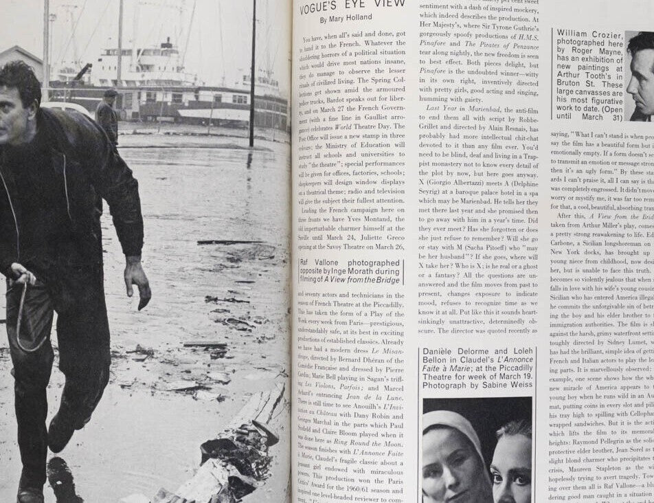 Jean Shrimpton RONNIE SCOTT Len Deighton LONDON COLLECTIONS Vogue 15 March 1962