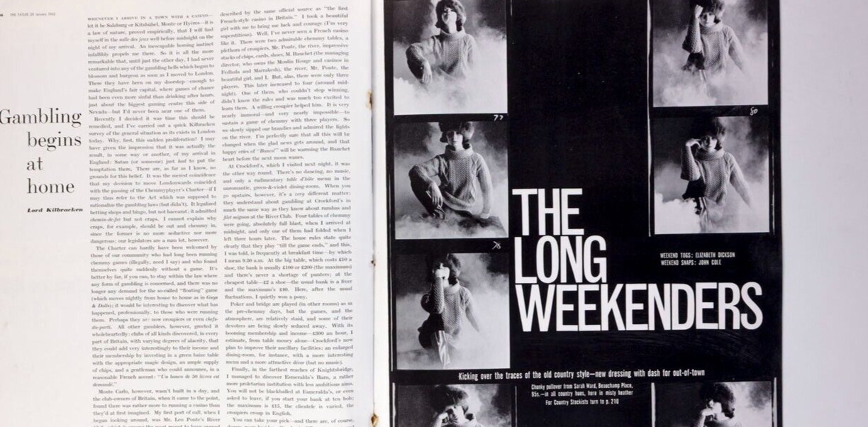 Lousada PETER SELLERS Lynn Seymour TATLER magazine January 1962 La Ruche Paris