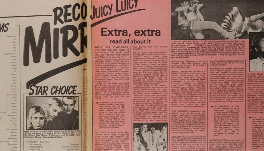The Who AC/DC Paula Yates MODS Record Mirror magazine August 1979 Ian Dury SHAM