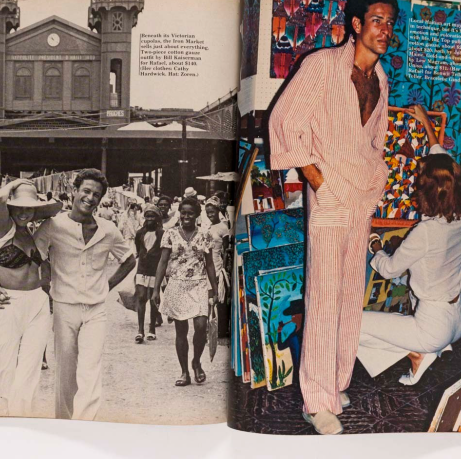 ALBERTO RIZZO Haiti SWIMWEAR Summer Fashion US GQ magazine May 1976 Shorts VTG