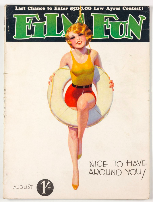 Enoch Bolles art JOAN CRAWFORD Jean Harlow FILM FUN August 1931 John Barrymore