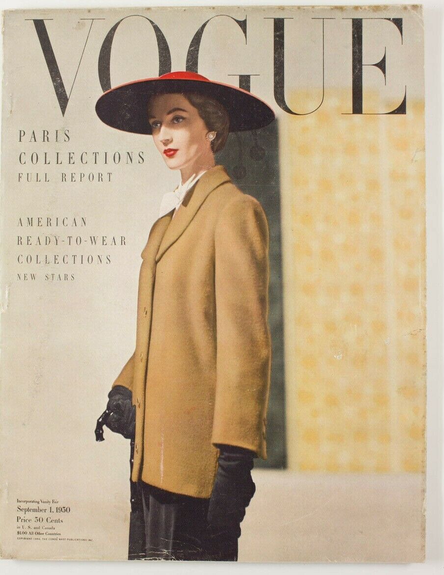 Dovima PARIS US COLLECTIONS Ready To Wear RENE BOUCHE Vogue September 1950 50's