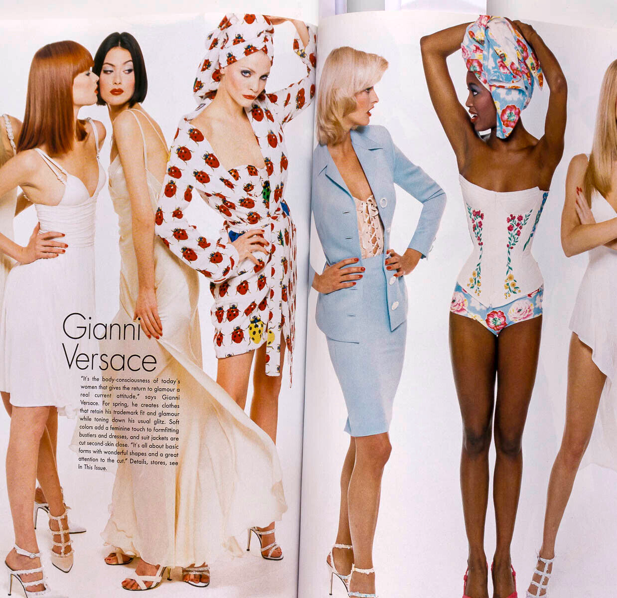 Karen Mulder VERSACE Antonio Banderas VOGUE January 1995 Runway COLLECTIONS vtg