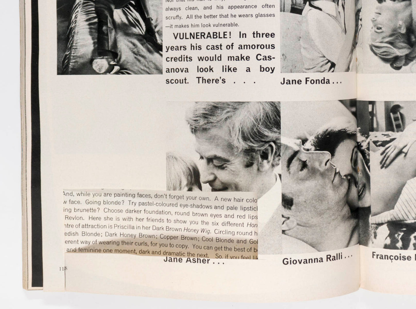 Michael Caine JANE FONDA Marisa Berenson SWIMWEAR vtg Honey magazine May 1968 UK