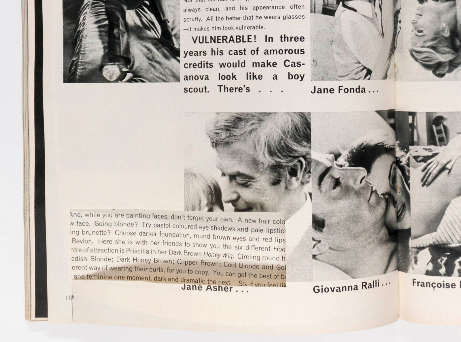 Michael Caine JANE FONDA Marisa Berenson SWIMWEAR vtg Honey magazine May 1968 UK