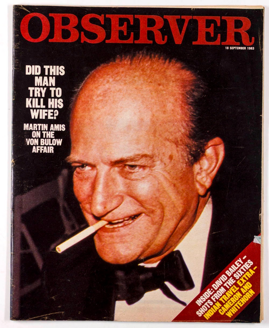 CLAUS VON BULOW Martin Amis DAVID BAILEY Observer magazine September 1983 India