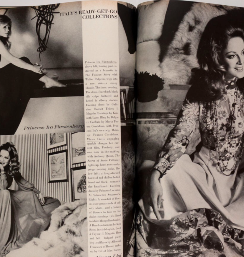 Lauren Hutton TINA AUMONT Norman Parkinson VOGUE August 1968 Veruschka HORST vtg