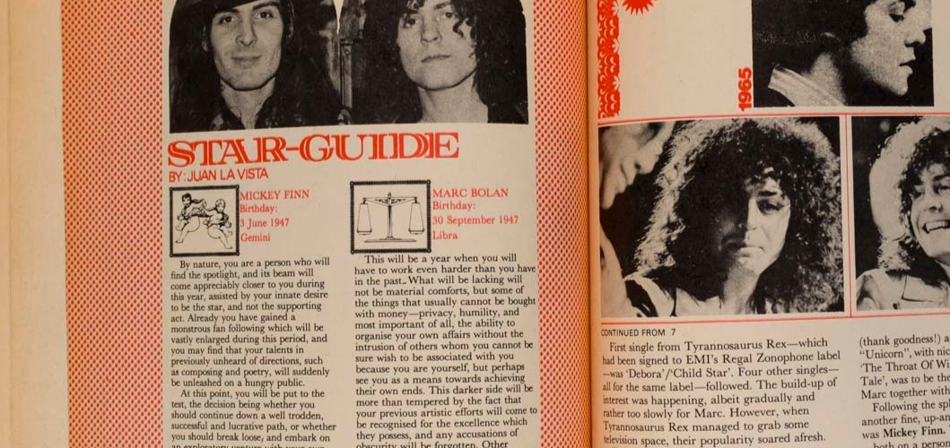Marc Bolan T REX SPECIAL Mickey Finn DISCO 45 magazine 1972 Philip Castle poster