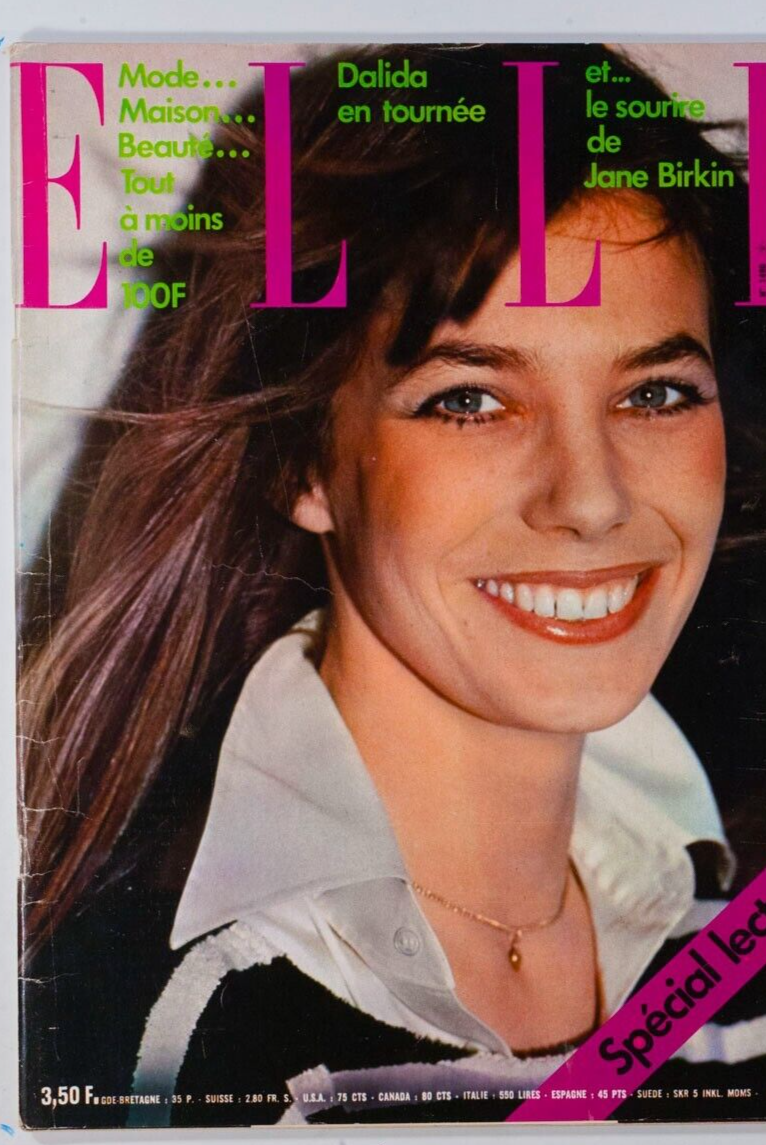 Jane Birkin DALIDA Brigitte Fossey 70's vtg Francoise Sagan FRENCH ELLE MAGAZINE