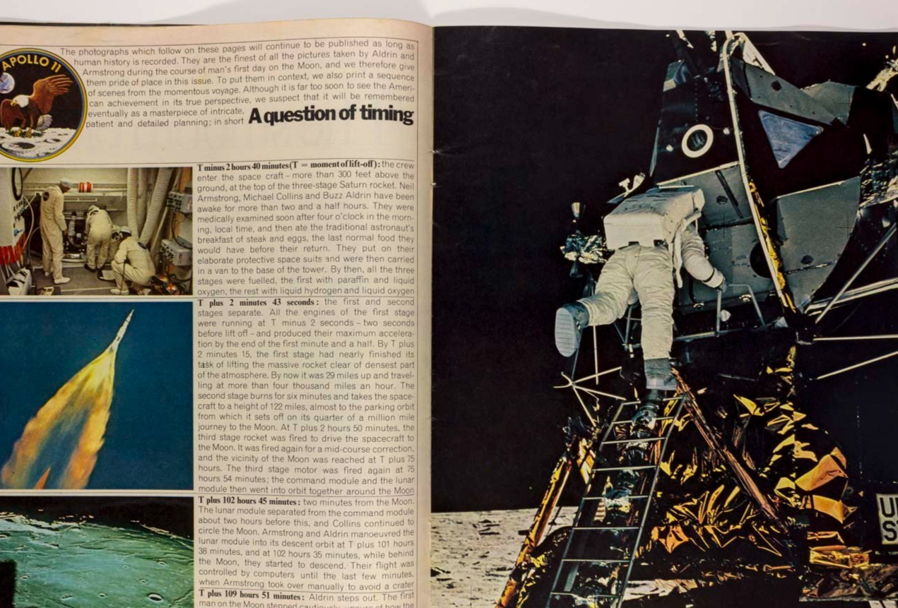 Buzz Aldrin MOON LANDING Space UK UNDAY TIMES magazine 10 August 1969 Apollo II