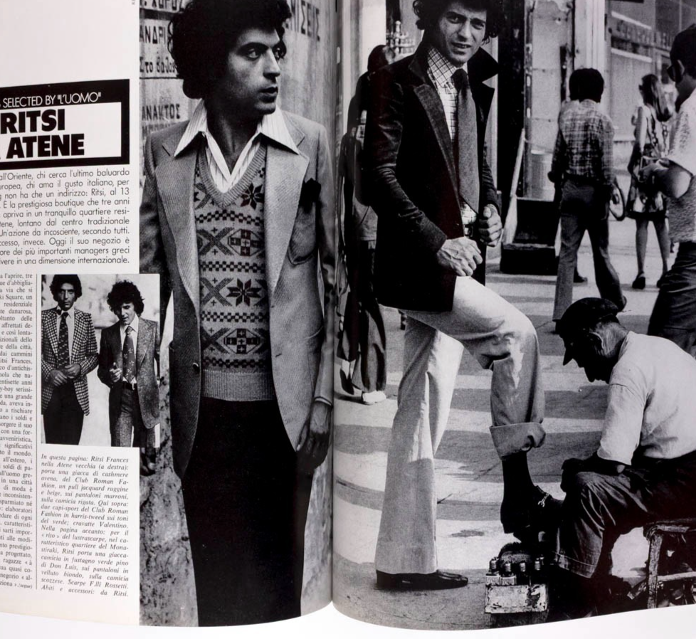 Helmut Berger JACQUES DE BASCHER Udo Kier  L'UOMO VOGUE October 1973  Toscani KL