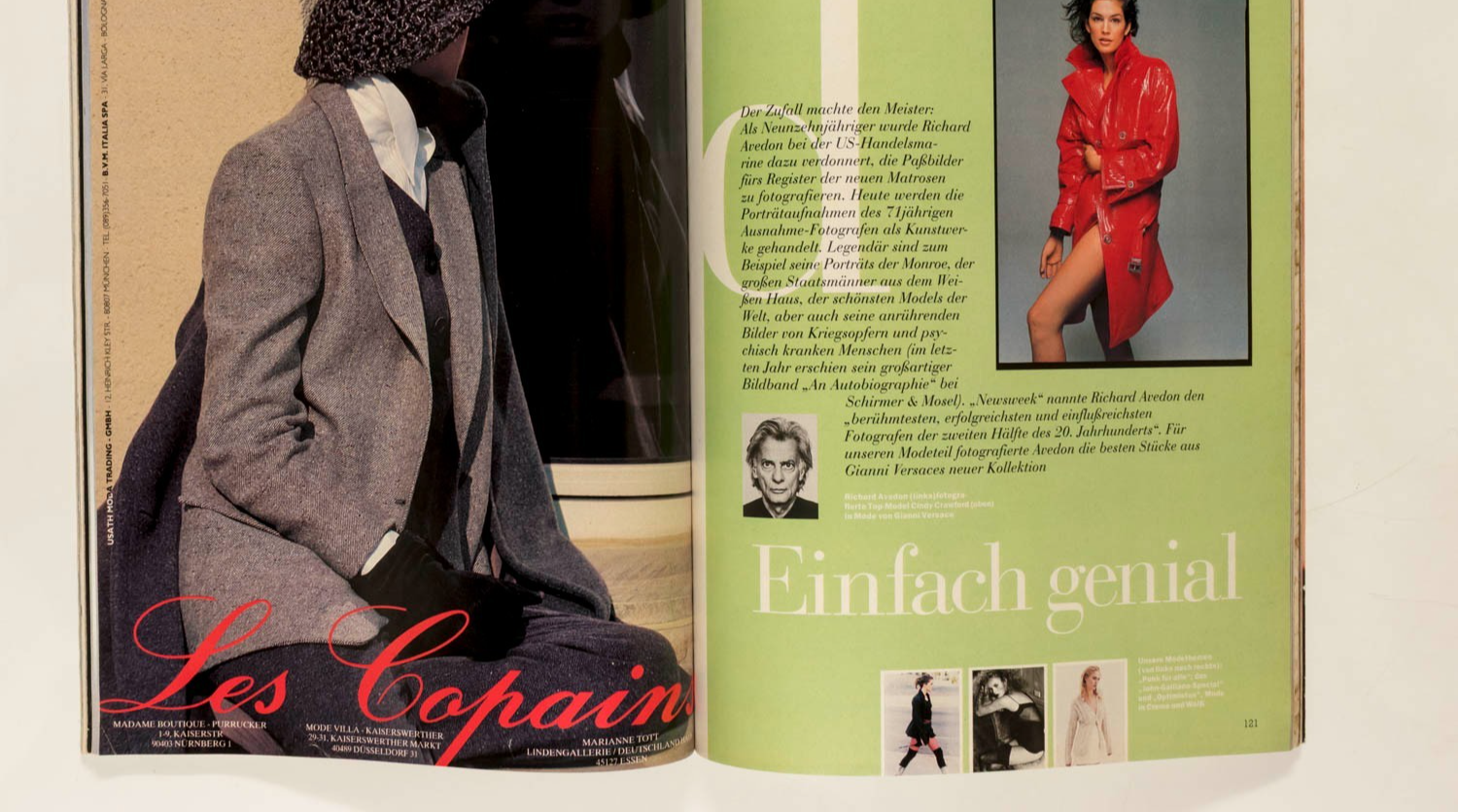 CINDY CRAWFORD Schiffer SCHENKENBERG Veruschka MARIE CLAIRE August 1994 Galliano