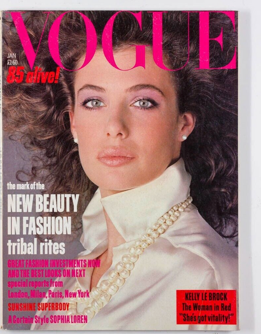 KELLY LEBROCK Cindy Crawford SOPHIA LOREN Vogue January 1985 40th birthday gift